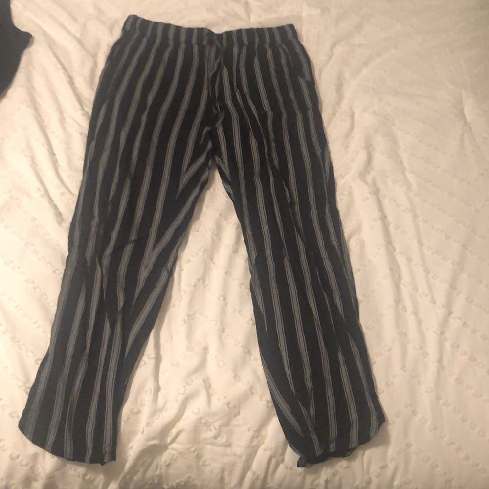 AEO Navy Pinstripe Pants (M) w Pockets Gently Used